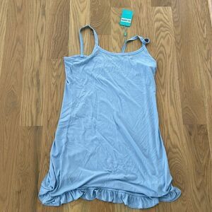 NWT posh peanut open blue nightgown L